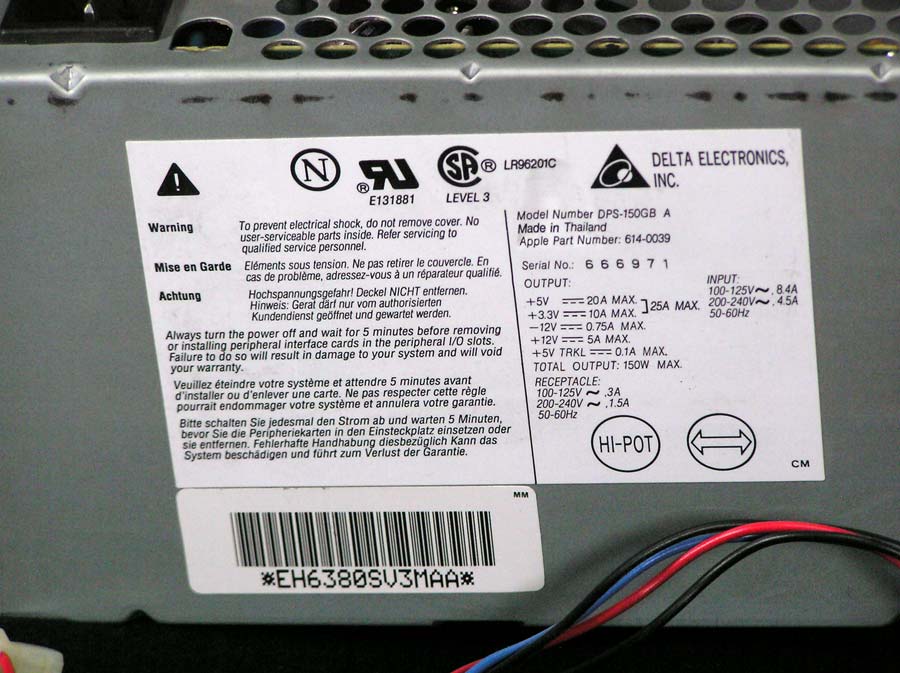 Power Macintosh 7200, 7500, 7600 – Power Supply – Apple Rescue of