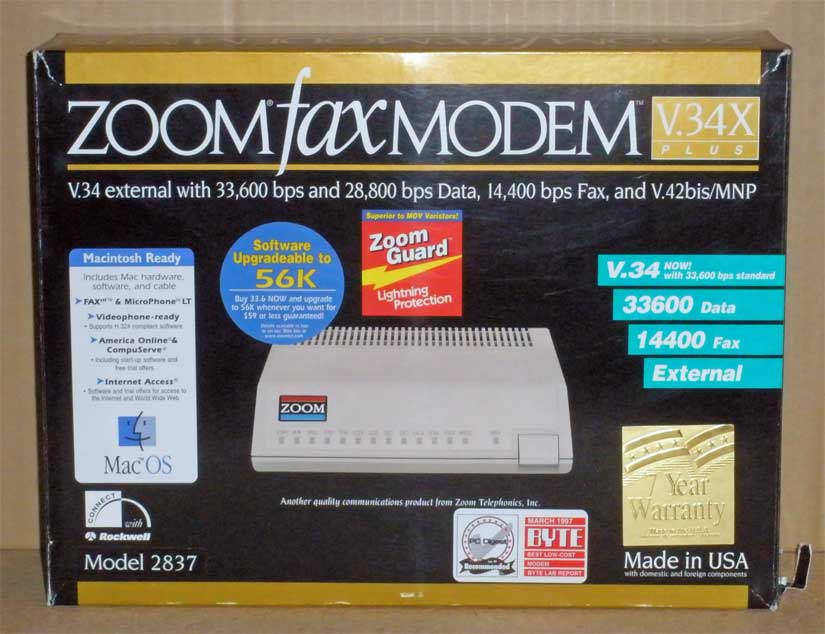 Zoom Fax Modem V.34X – Apple Rescue of Denver