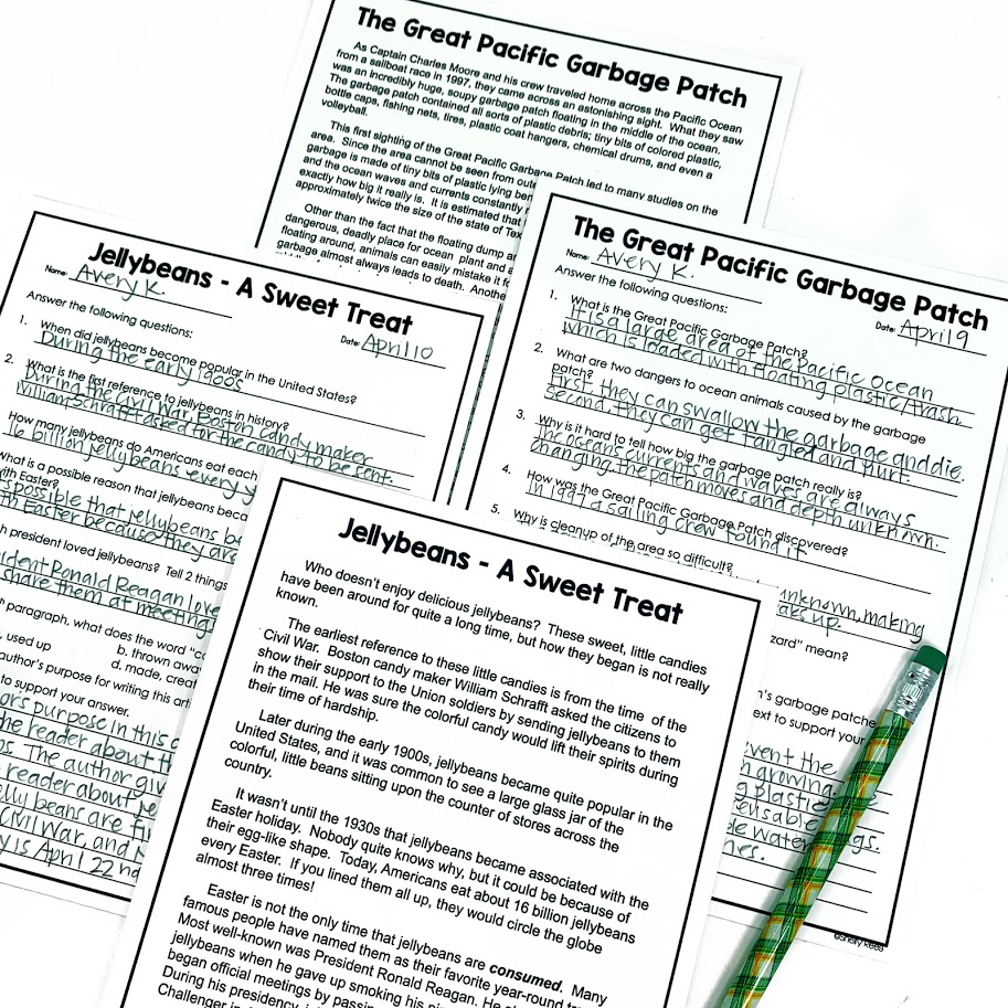 The great pacific garbage patch. April Reading Activities For Upper Elementary Appletastic Learning