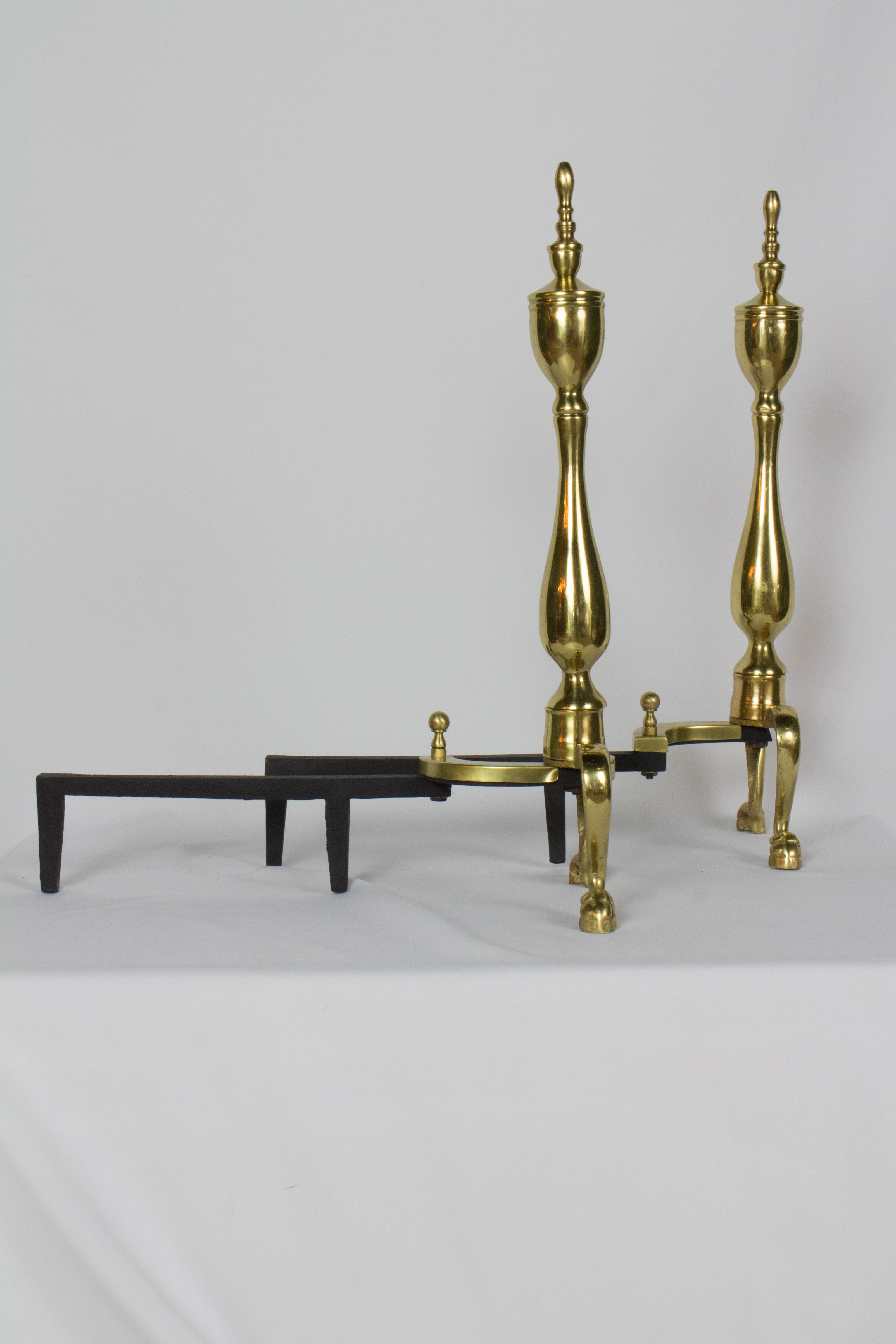 Pair of Brass Andirons Appleton Antique Lighting