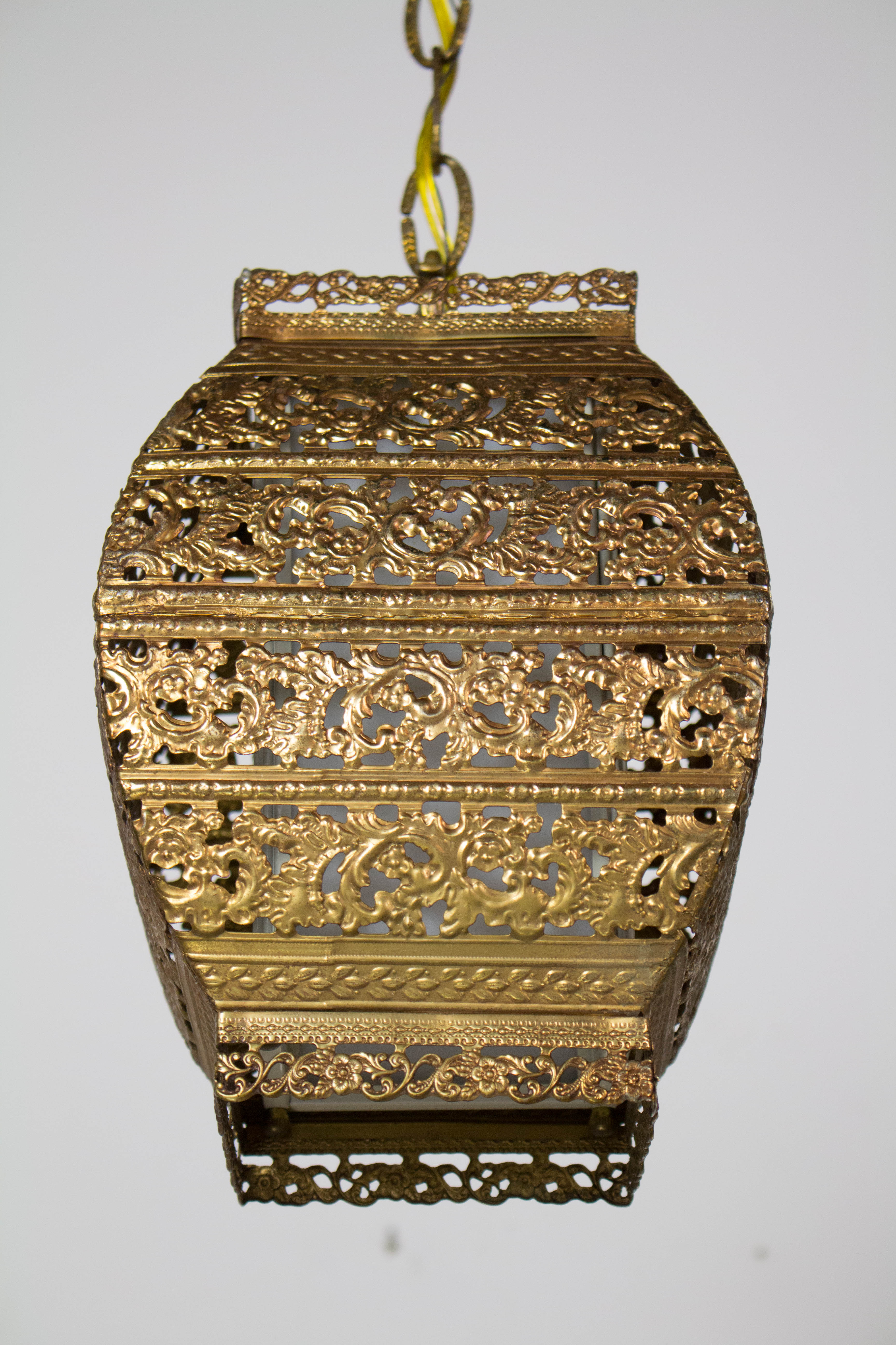 Square Gold Filigree Pendant Appleton Antique Lighting