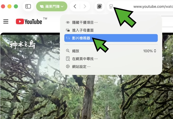 Safari 影片檢視器