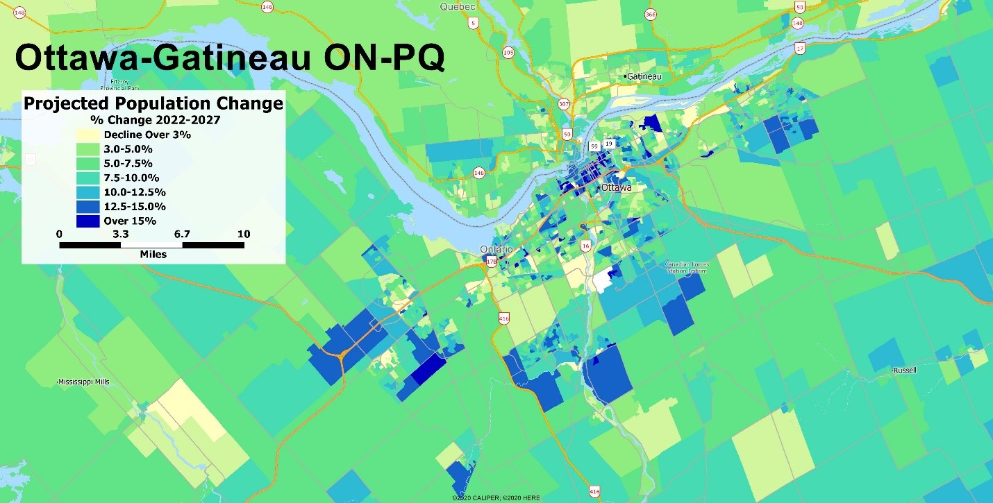 Canada Population Projections Applied Geographic Solutions Ottawa Pop 