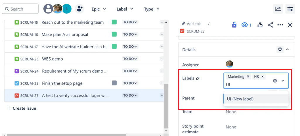 Use labels for traceability