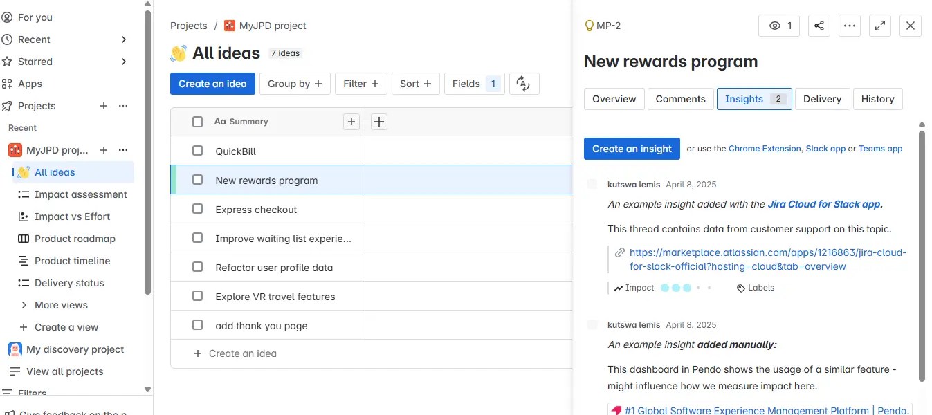 Attributes of an idea