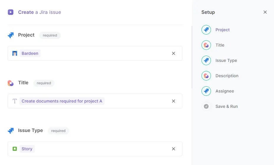 Creating a Bardeen automation for Jira tickets