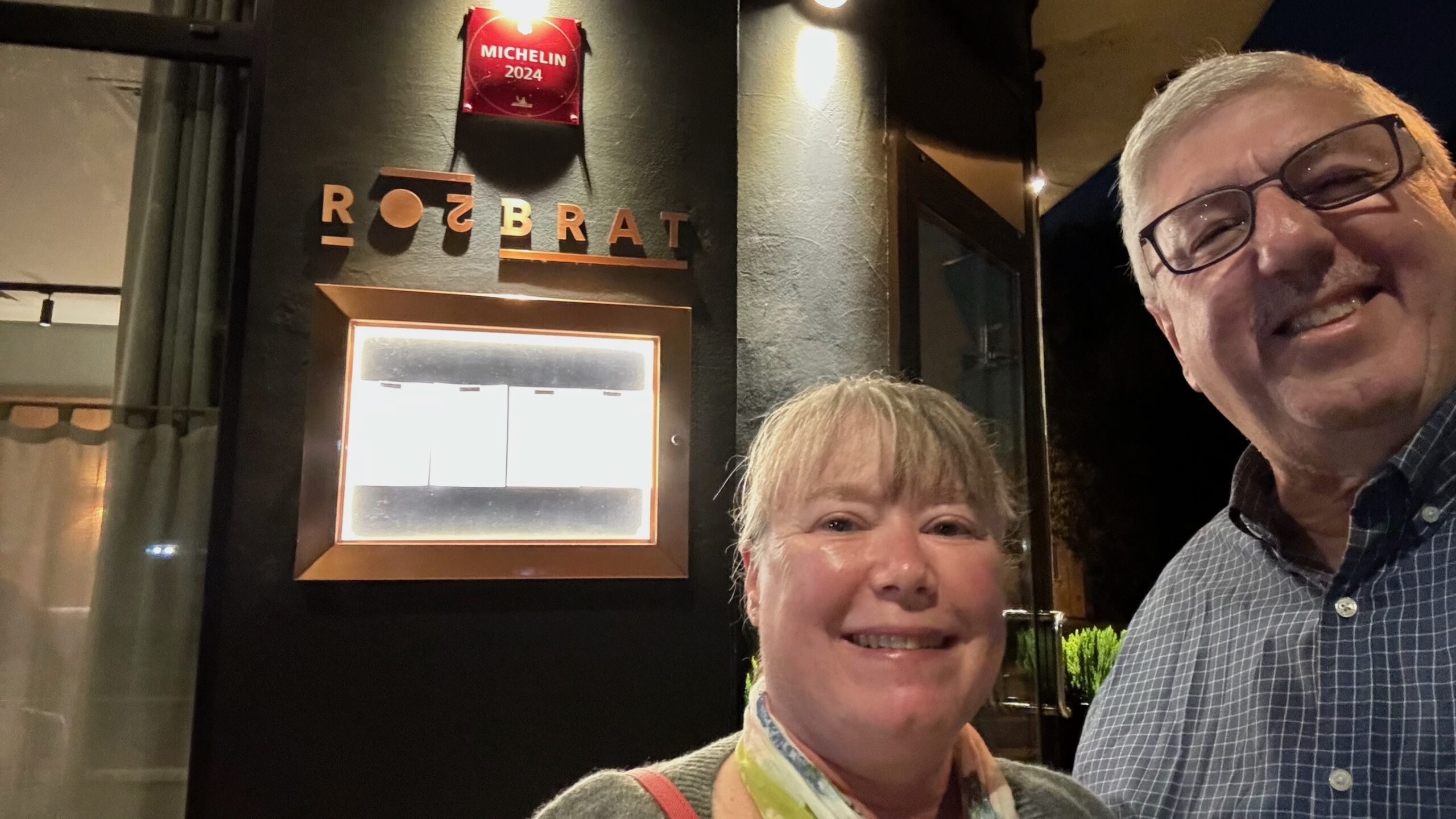 Valerie and Mark in front of Rozbrat 20 Warsaw