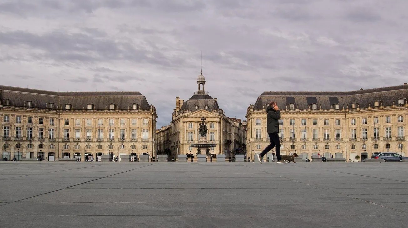 Historic Place de la Bourse in Bordeaux city centre, France