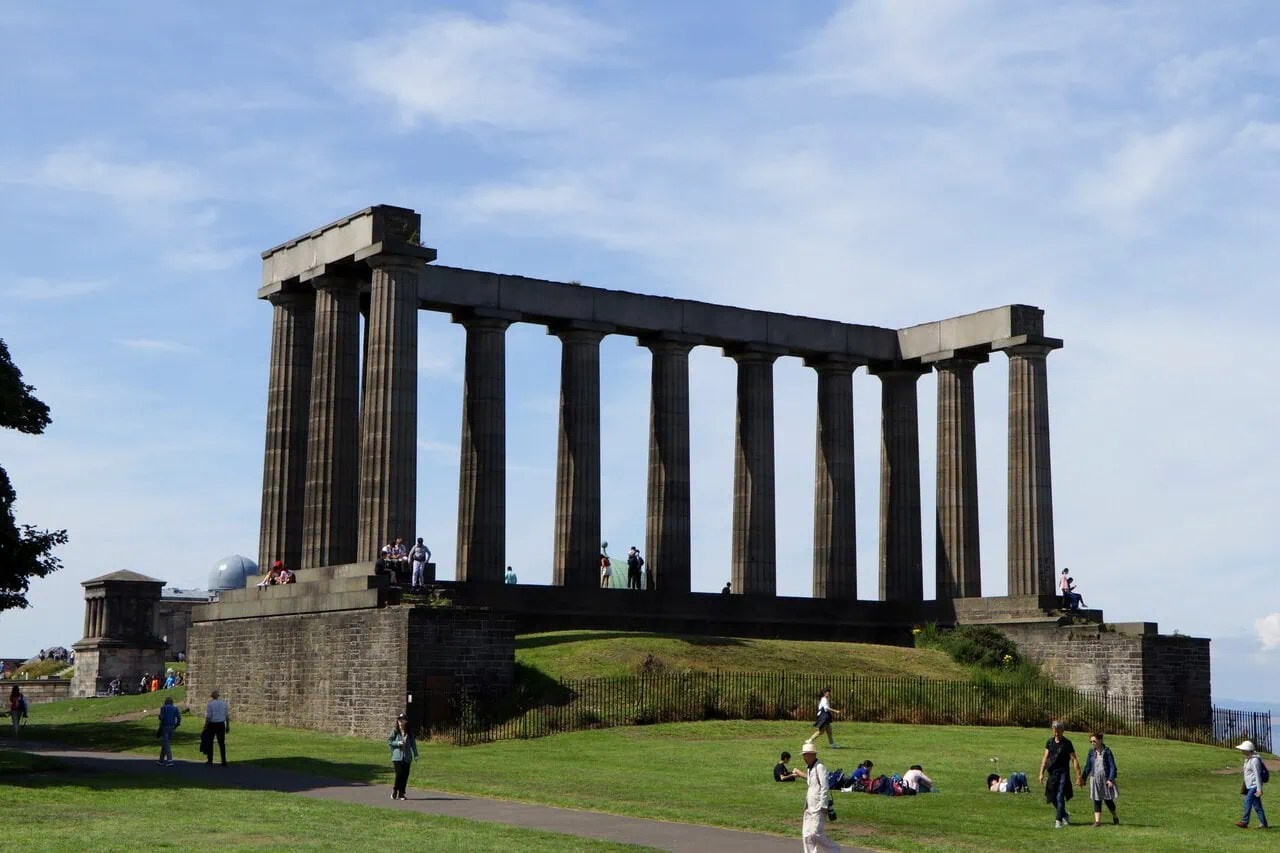 The National Monument on Calton Hill overlooking Edinburgh