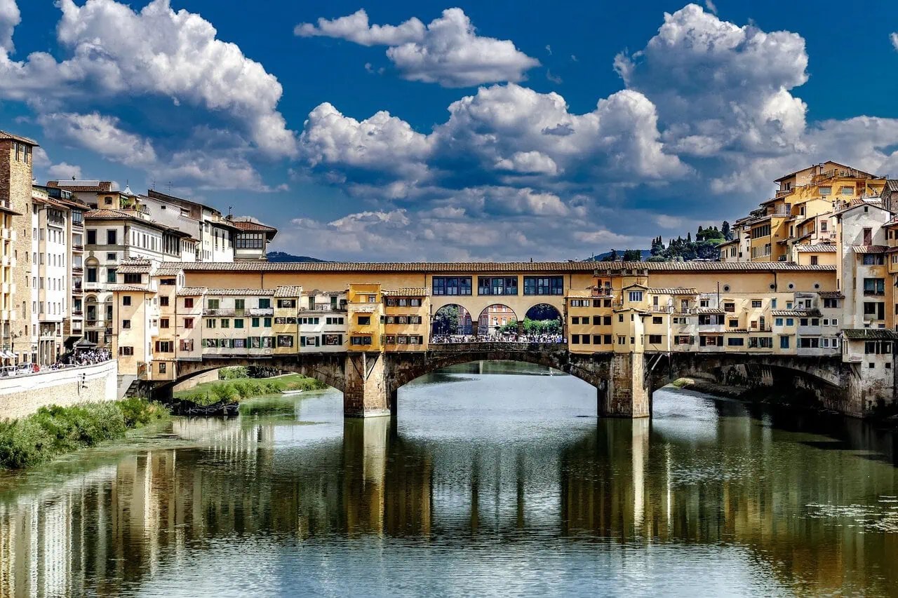 Ponte Vecchio crossing the River Arno in the heart of Florence