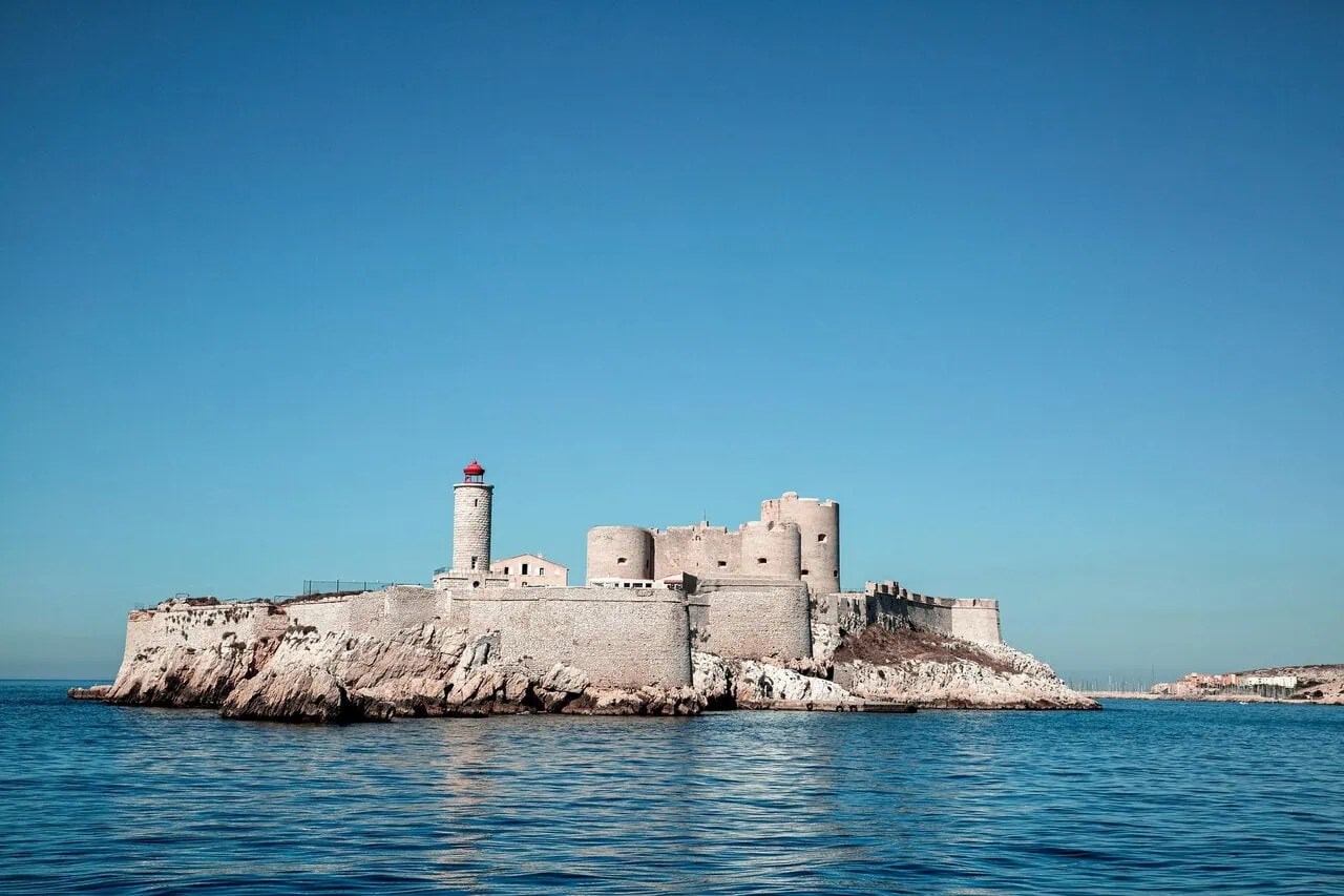 Château d'If fortress on its rocky island in the Bay of Marseille, France