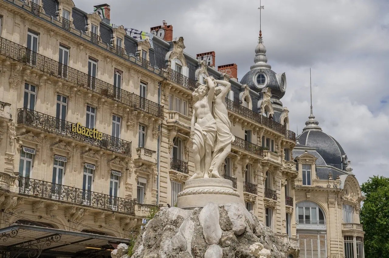 Place de la Comédie and the Three Graces fountain in Montpellier