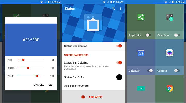 How to change stock status bar to material design