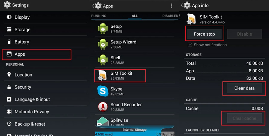 Clear Cache and Data of SIM toolkit app Clear Cache and Data of SIM toolkit app