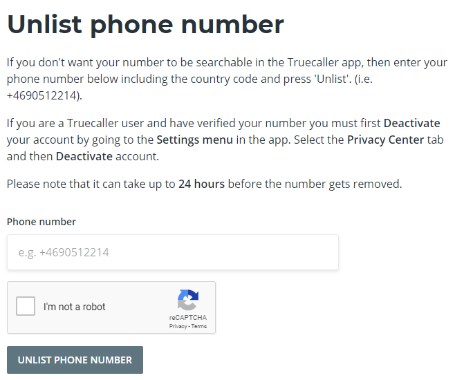 How to Delete your phone number from Truecaller