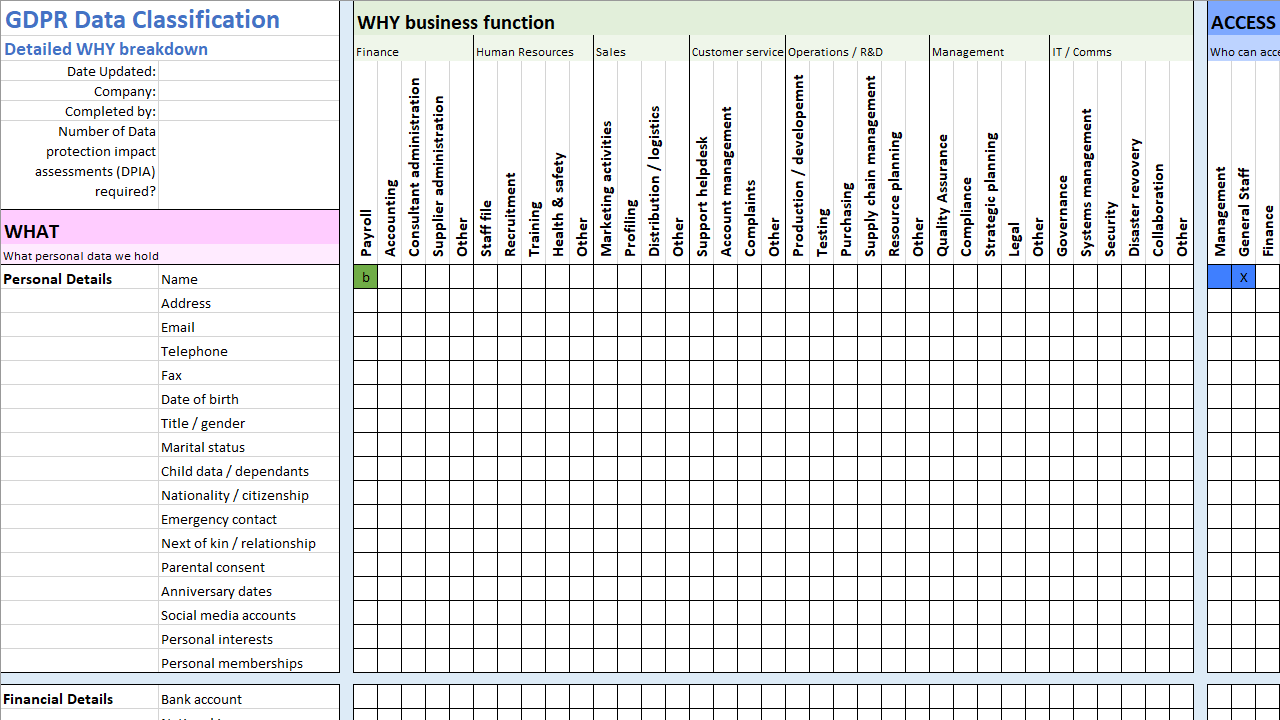 Gdpr Data Classification Cyber Security Spreadsheet Template Appsumo - Premium Gradient Design Gallery - High Resolution