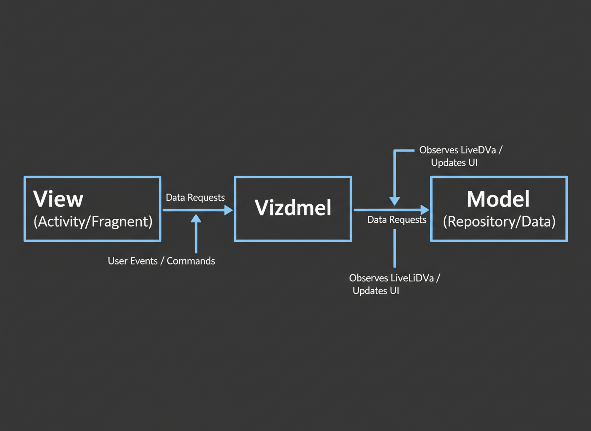 MVVM ViewModel Android Java - schema architettura