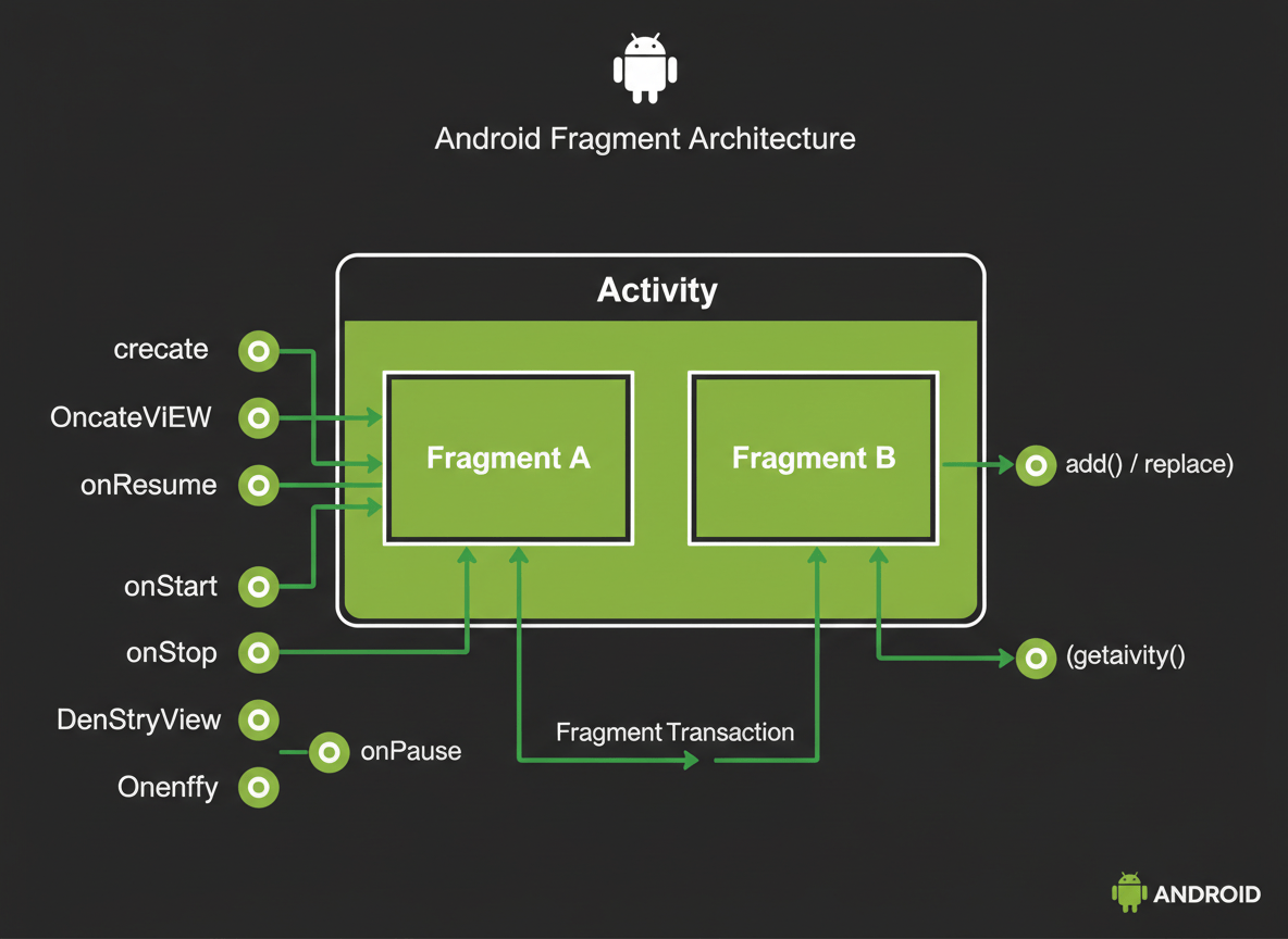 Fragments in Android Java - ciclo di vita e architettura
