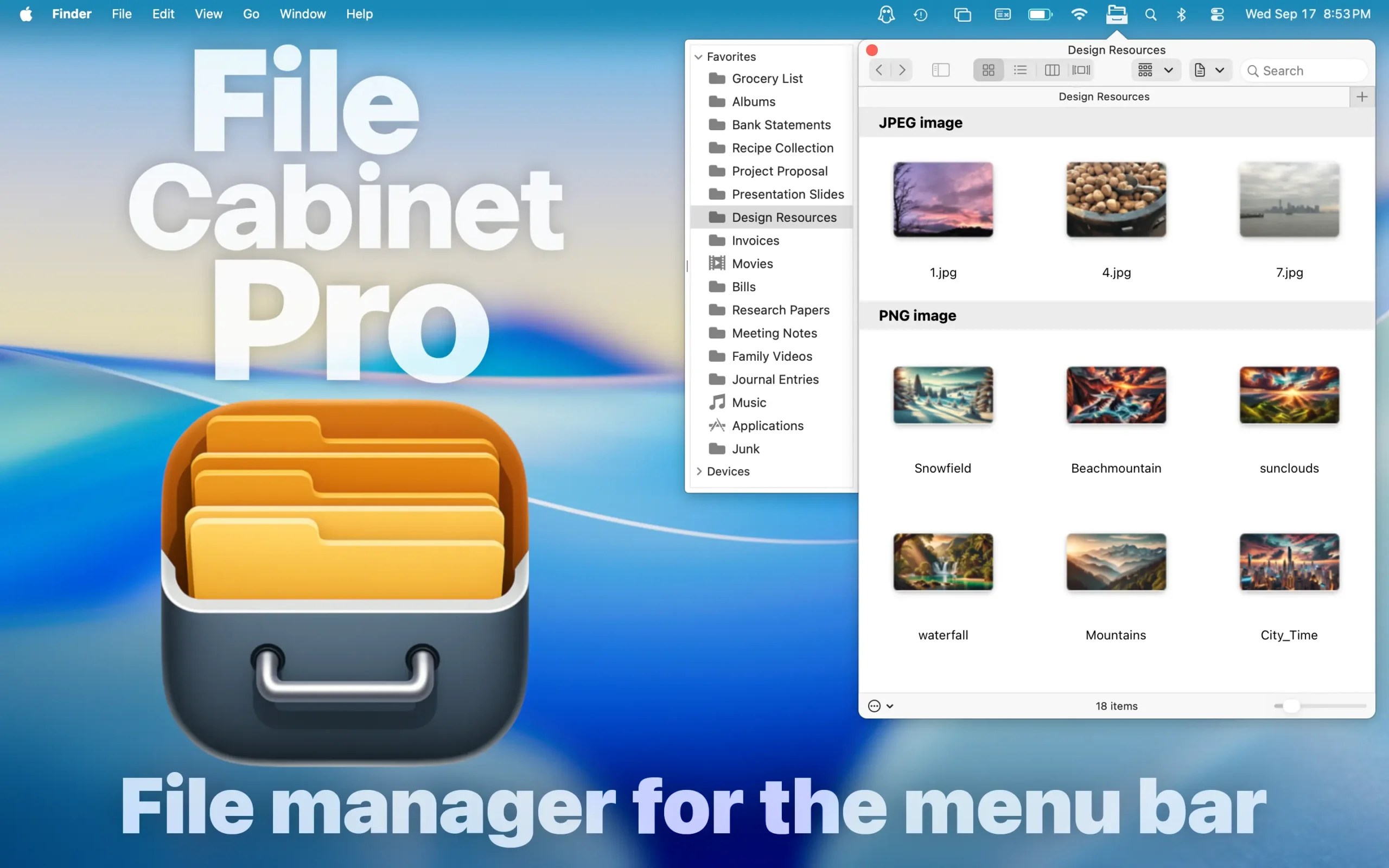 File Cabinet Pro app for macOS Tahoe promo image.