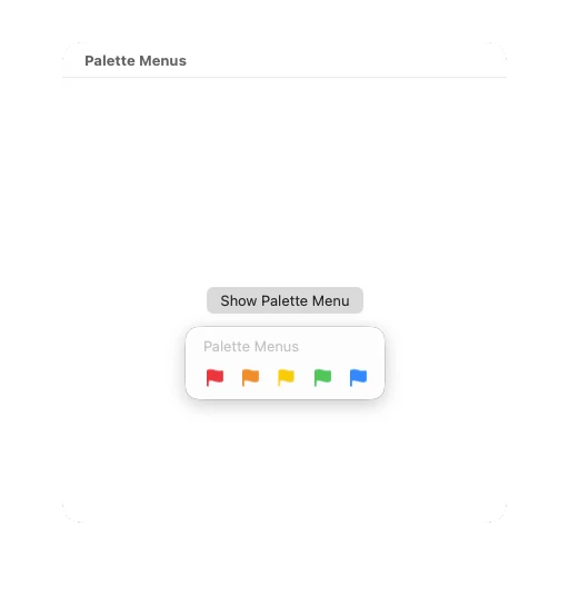 Flag selector palette menu in AppKit.