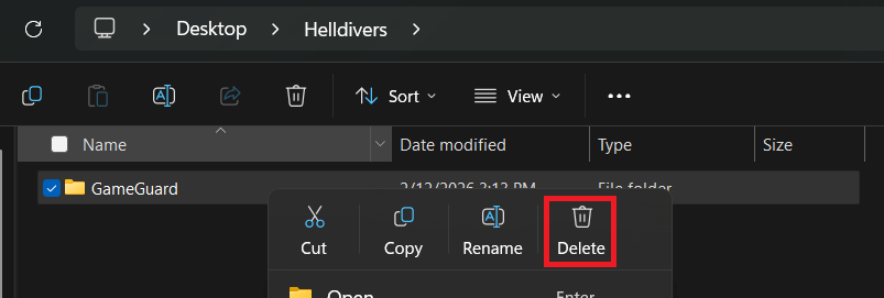 How To Fix GameGuard Initialize Error In Helldivers Delete Gameguard Folder 