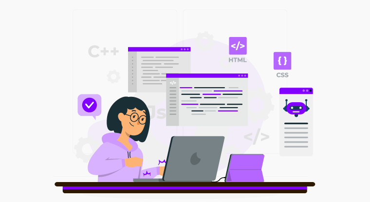 Ai And Low Code Programming Boost Corporate Productivity - Colorful Illustration Collection - Retina Quality