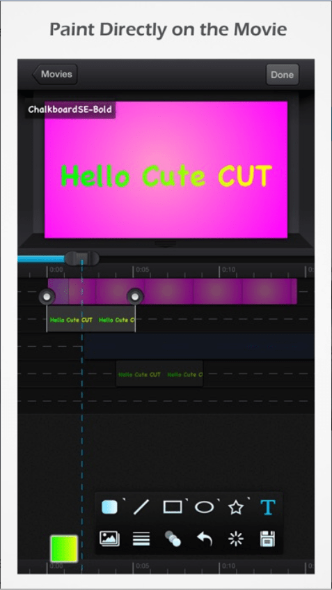 Painting on Videos using Cute CUT Pro App - for iOS devices