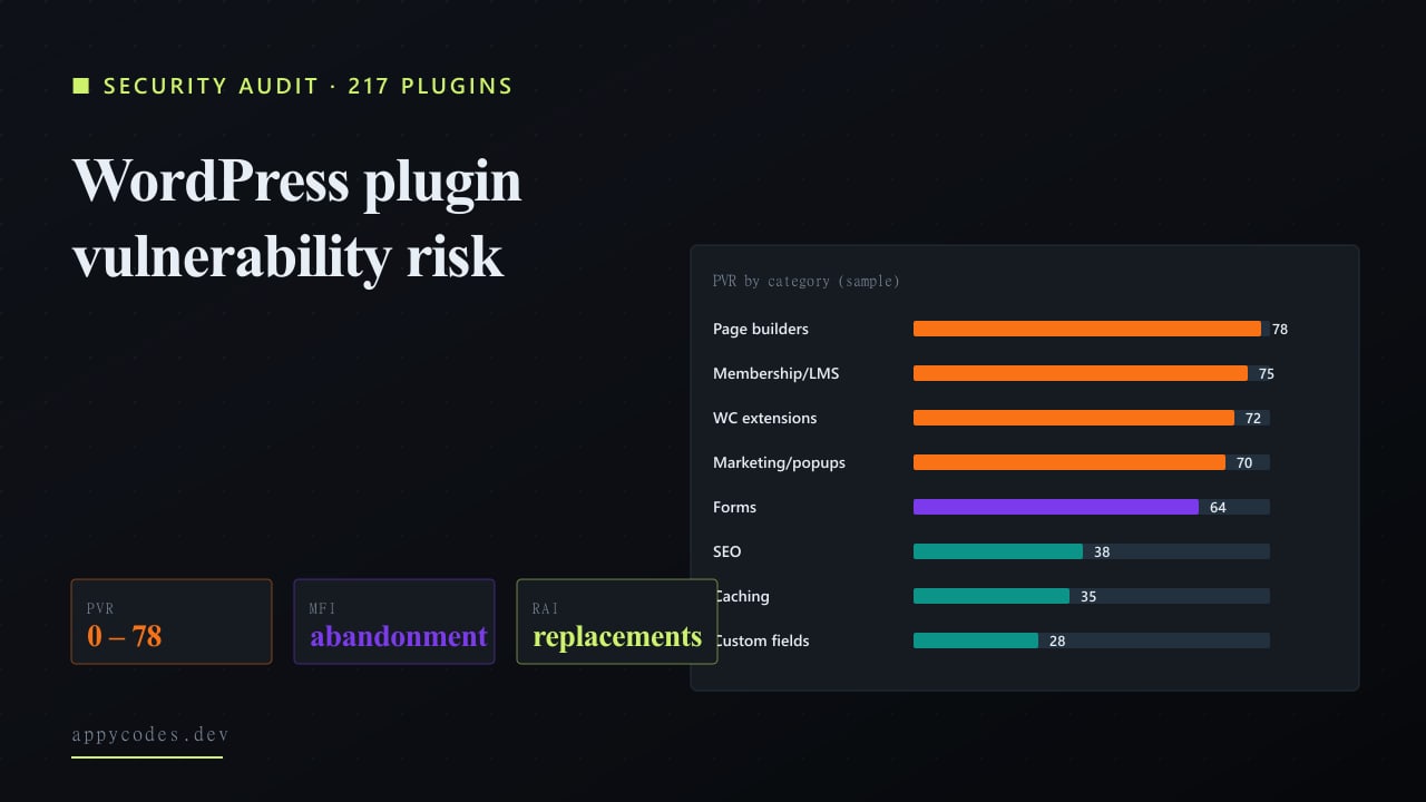 WordPress Plugin Vulnerability Risk: A 217-Plugin Security Audit