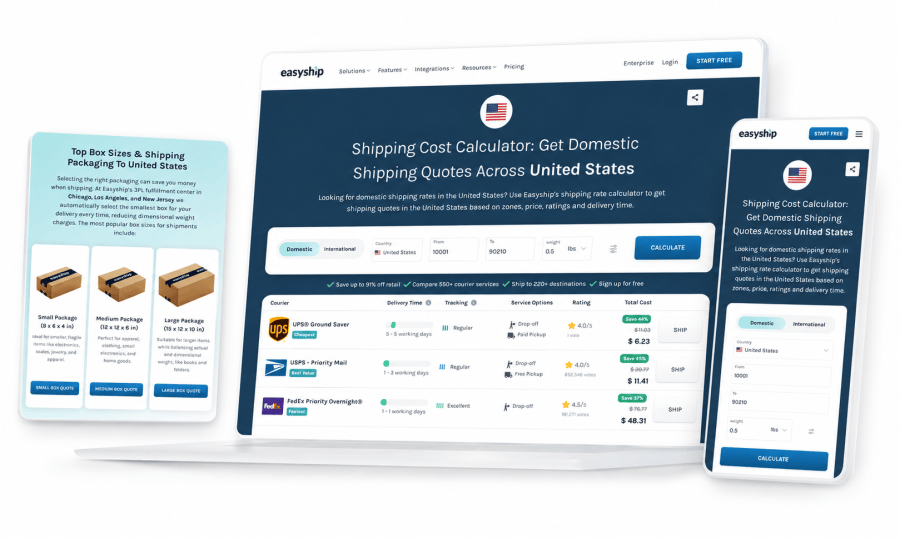 Easyship product interface