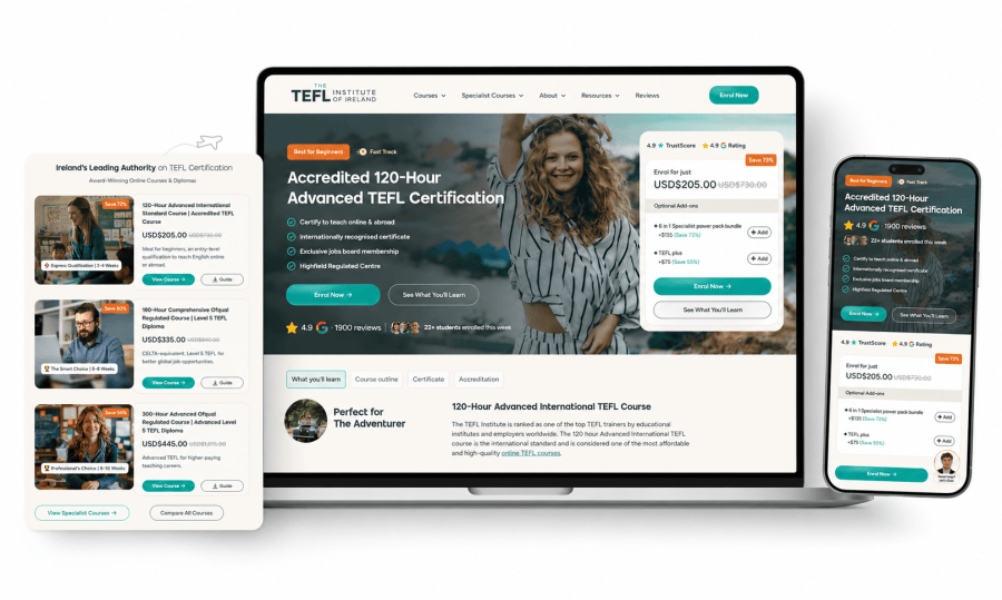 TEFL.ie product interface
