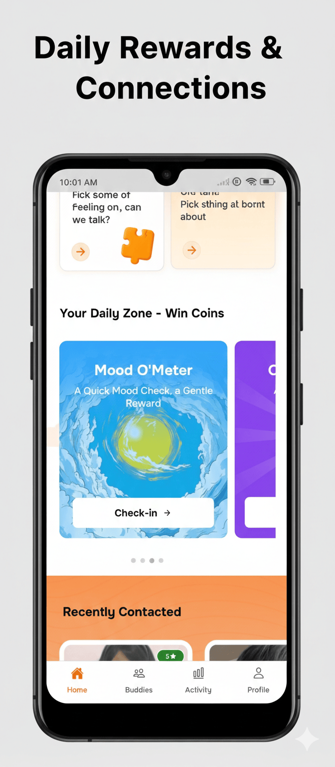 Zonely daily rewards and Mood O'Meter check-in