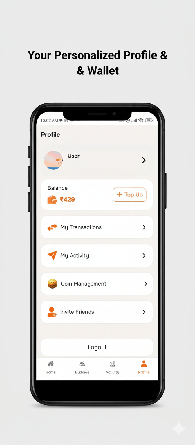 Zonely profile and wallet with balance, transactions and top-up