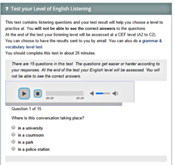 test de inglés online