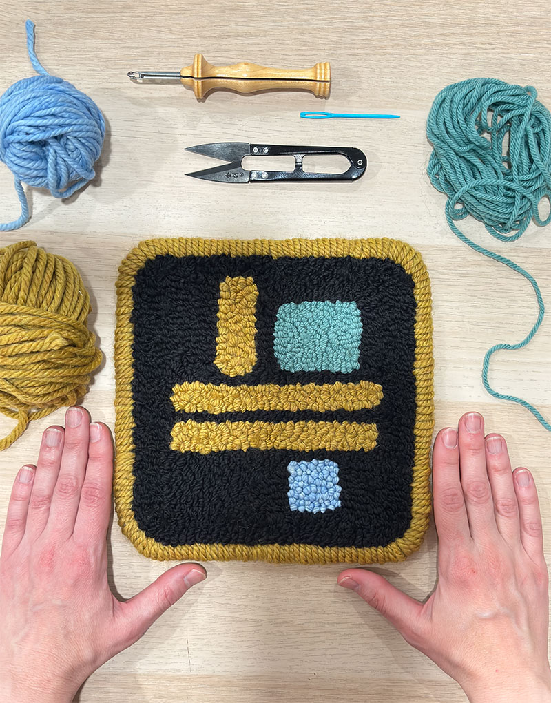 DIY Reversible Punch Needle Mug Rug: A Beginner Video Tutorial - A