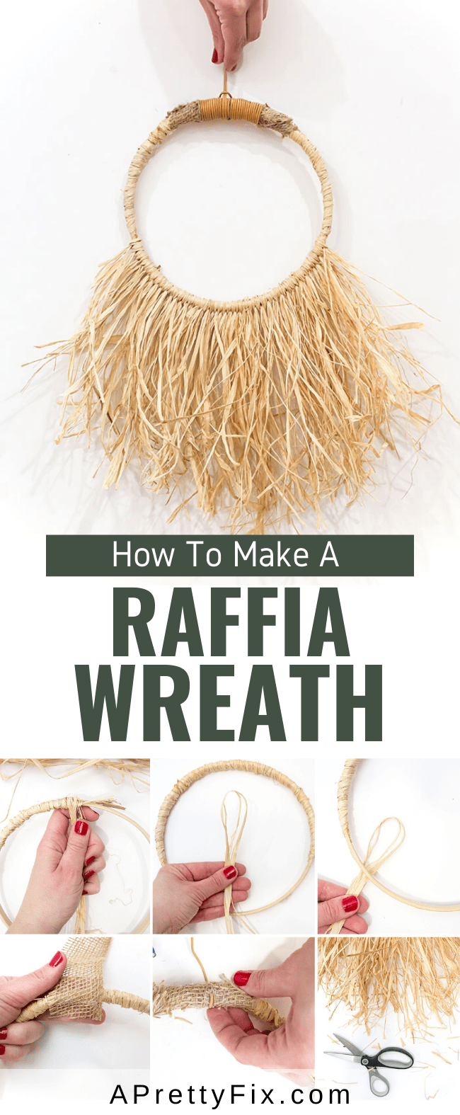 Modern Boho Raffia Wreath DIY A Pretty Fix