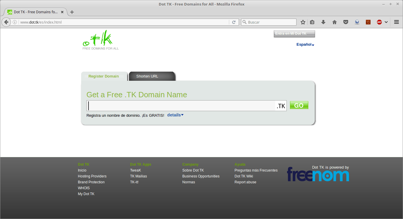 Sitio web con dominio propio gratis