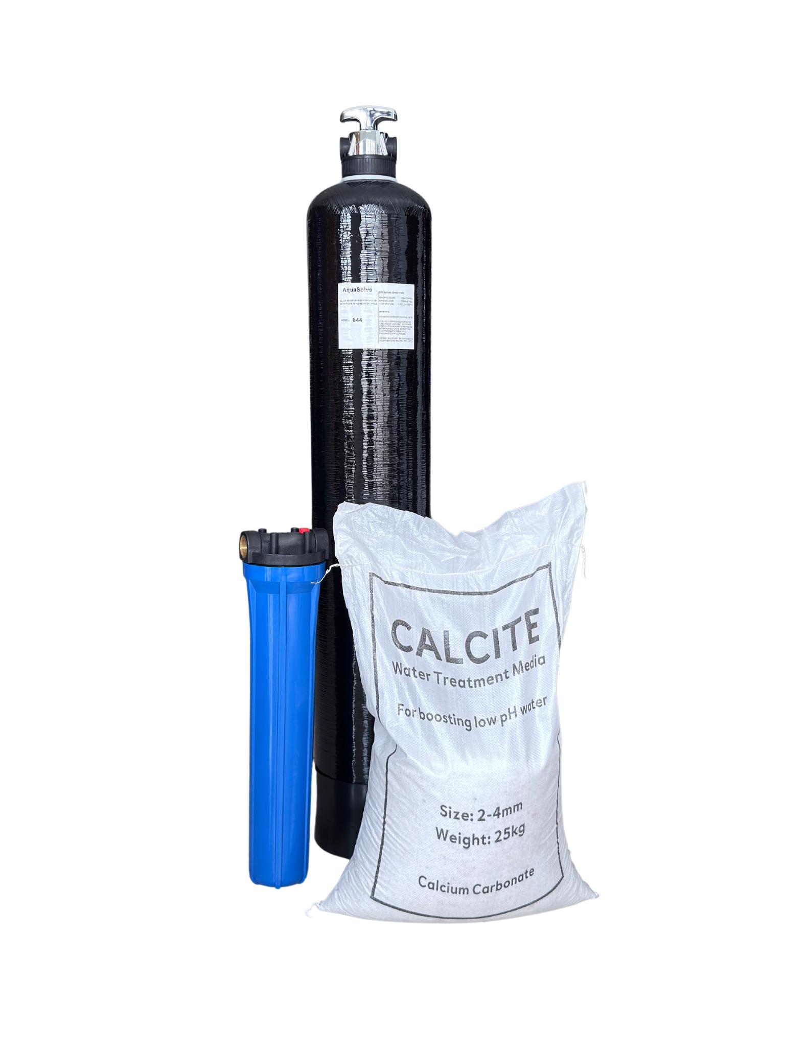 Calcite System with Pre-Filtration – Model WH-CALCITE-MAN-844-F (for pH below 5 and increament up to 9)