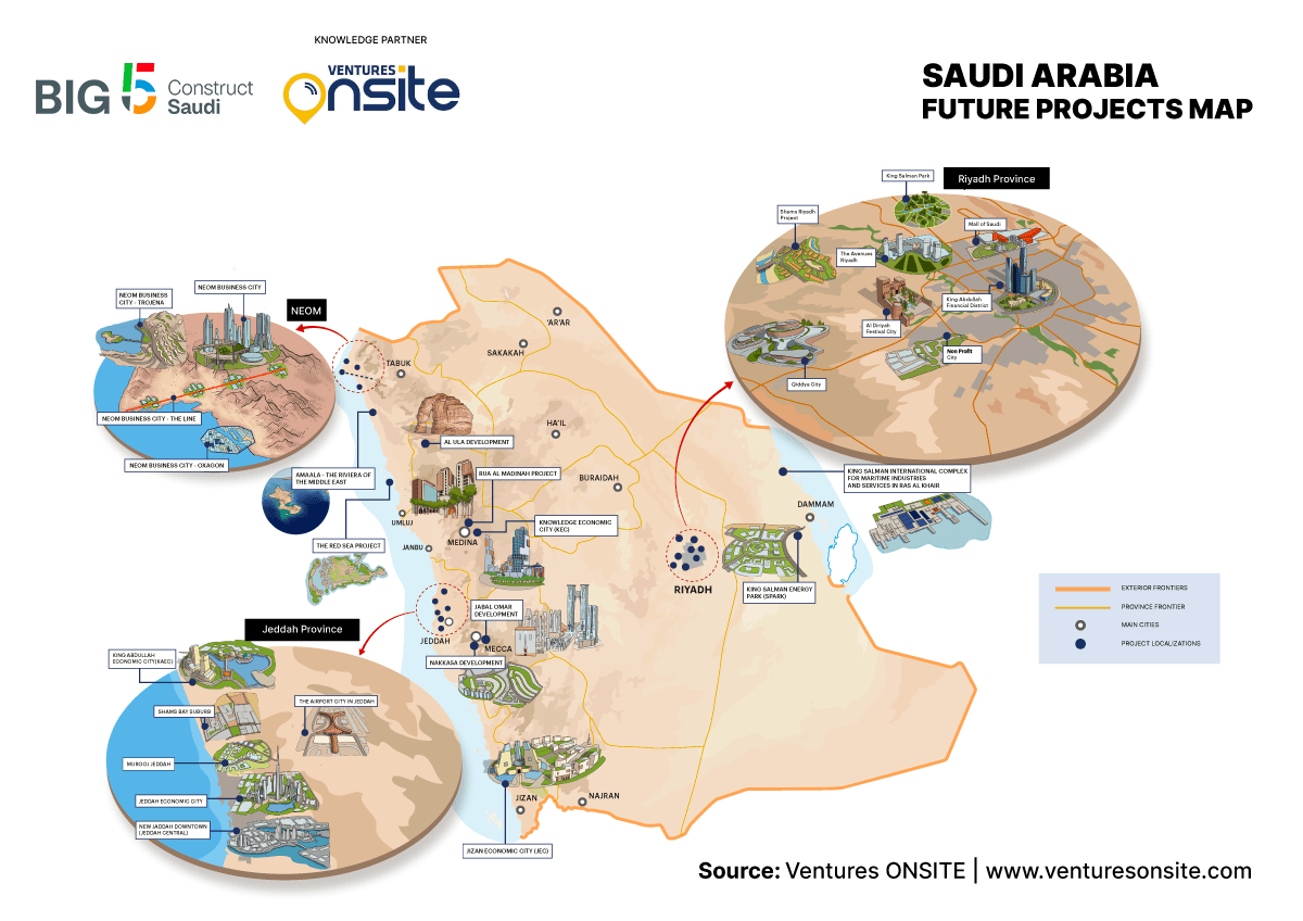 Saudi Arabia S Project Overview Big 5 Construct Egypt Arabic Saudi Projects Map Big 5 Construct Saudi 