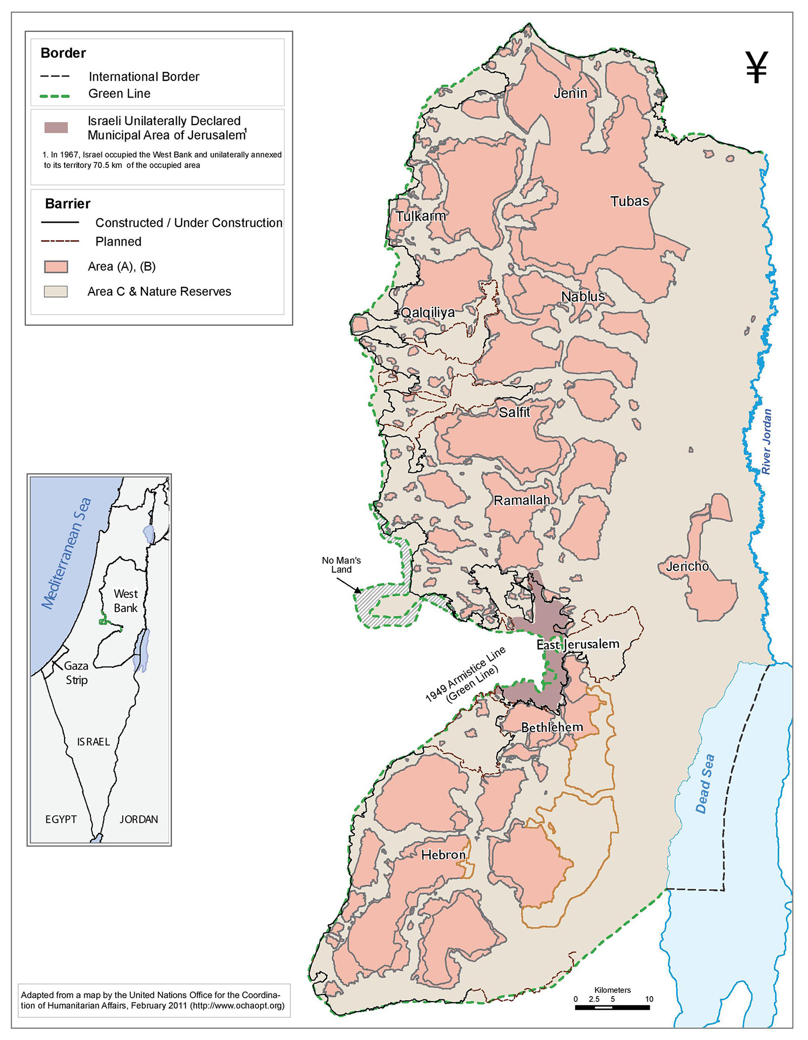 West Bank Map Area C Map 1600 