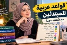 قواعد اللغة العربية للمبتدئين: 7 قواعد أساسية مع أمثلة سهلة