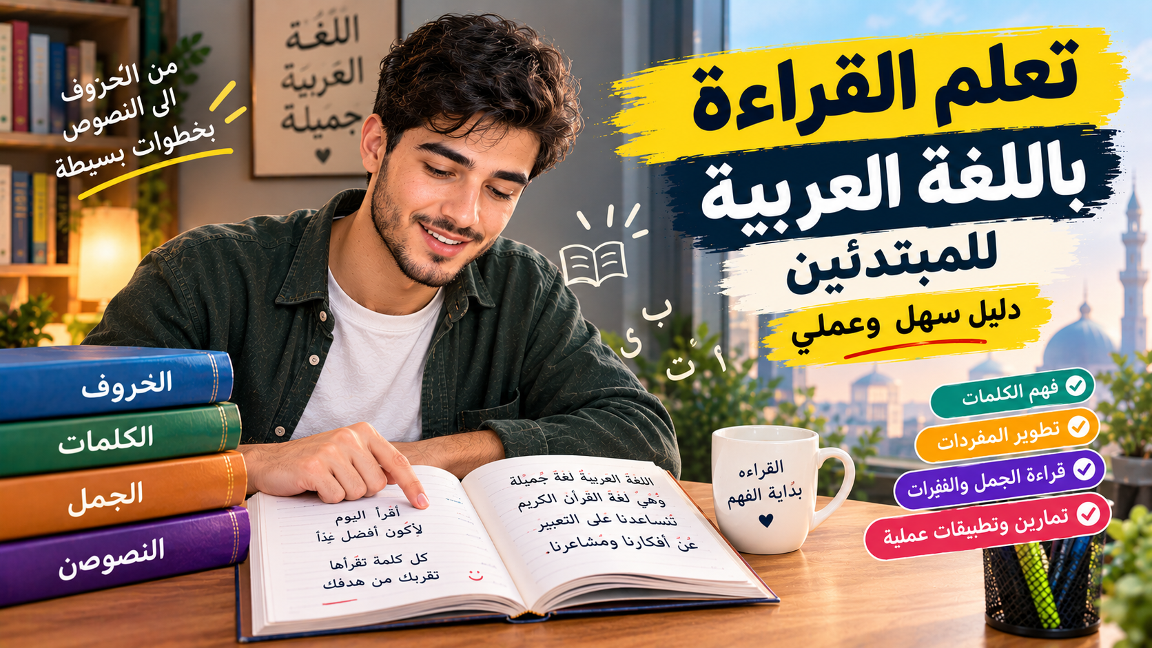 تعلم القراءة باللغة العربية للمبتدئين: