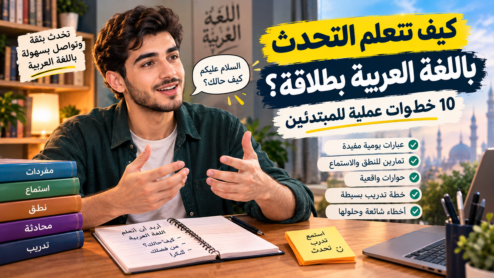 كيف تتعلم التحدث باللغة العربية بطلاقة؟ 10 خطوات عملية للمبتدئين