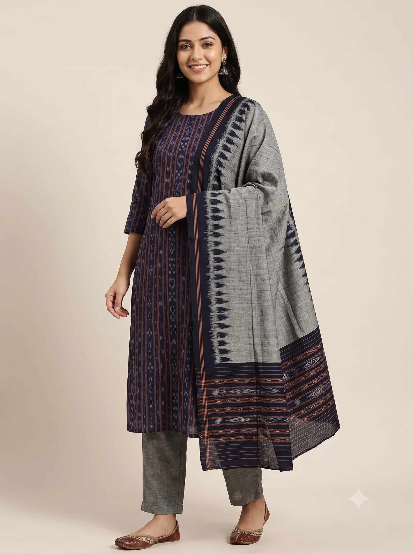 Blue Nuapatna Cotton Dress Material