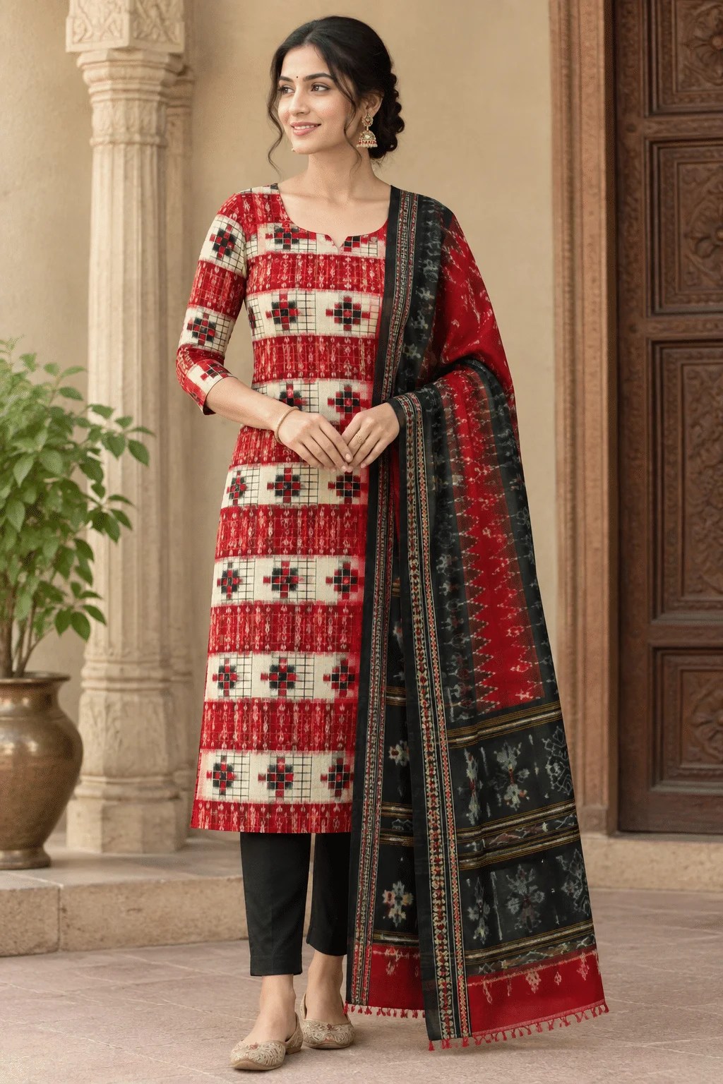 Sambalpuri Pasapali design Handloom Cotton Dress Material