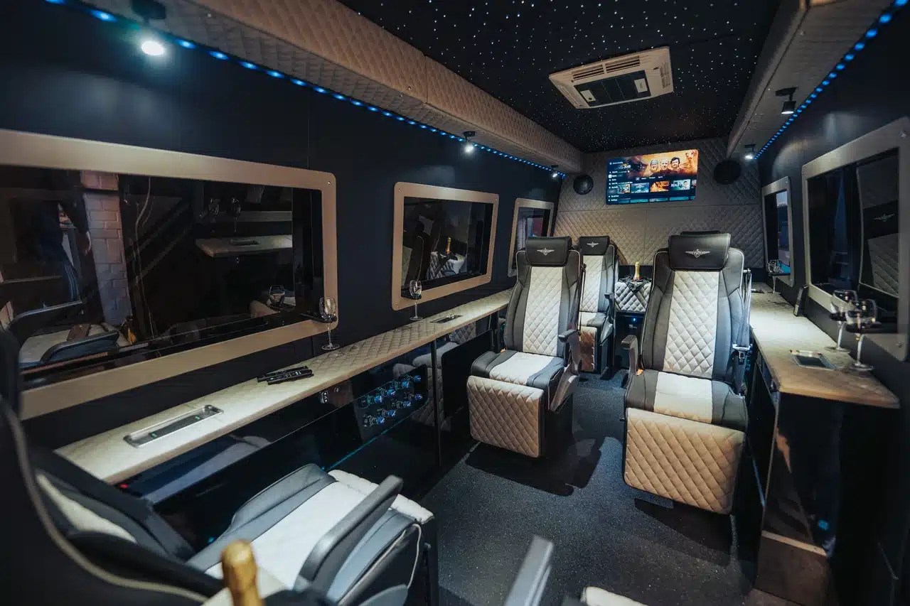 Finished Araror Jet cabin with six individual passenger seats