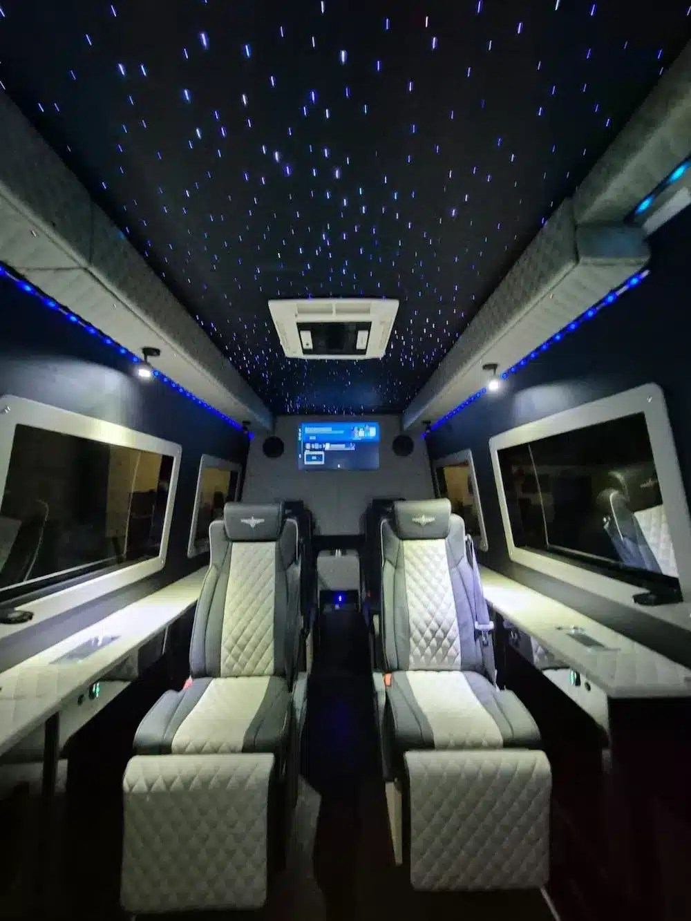 Six-seat VIP Mercedes Sprinter interior