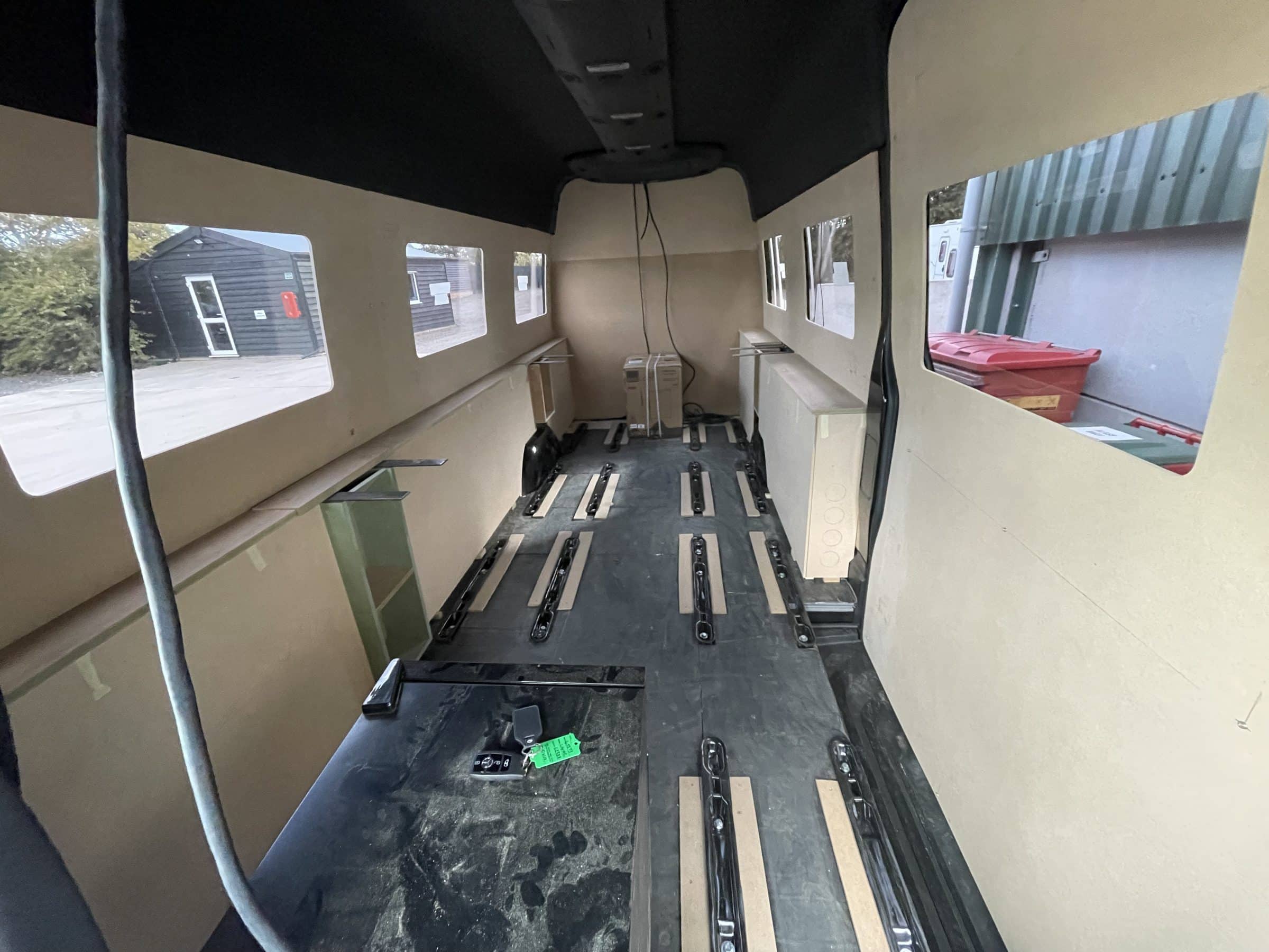 Bespoke Araror Sprinter interior during its UK build