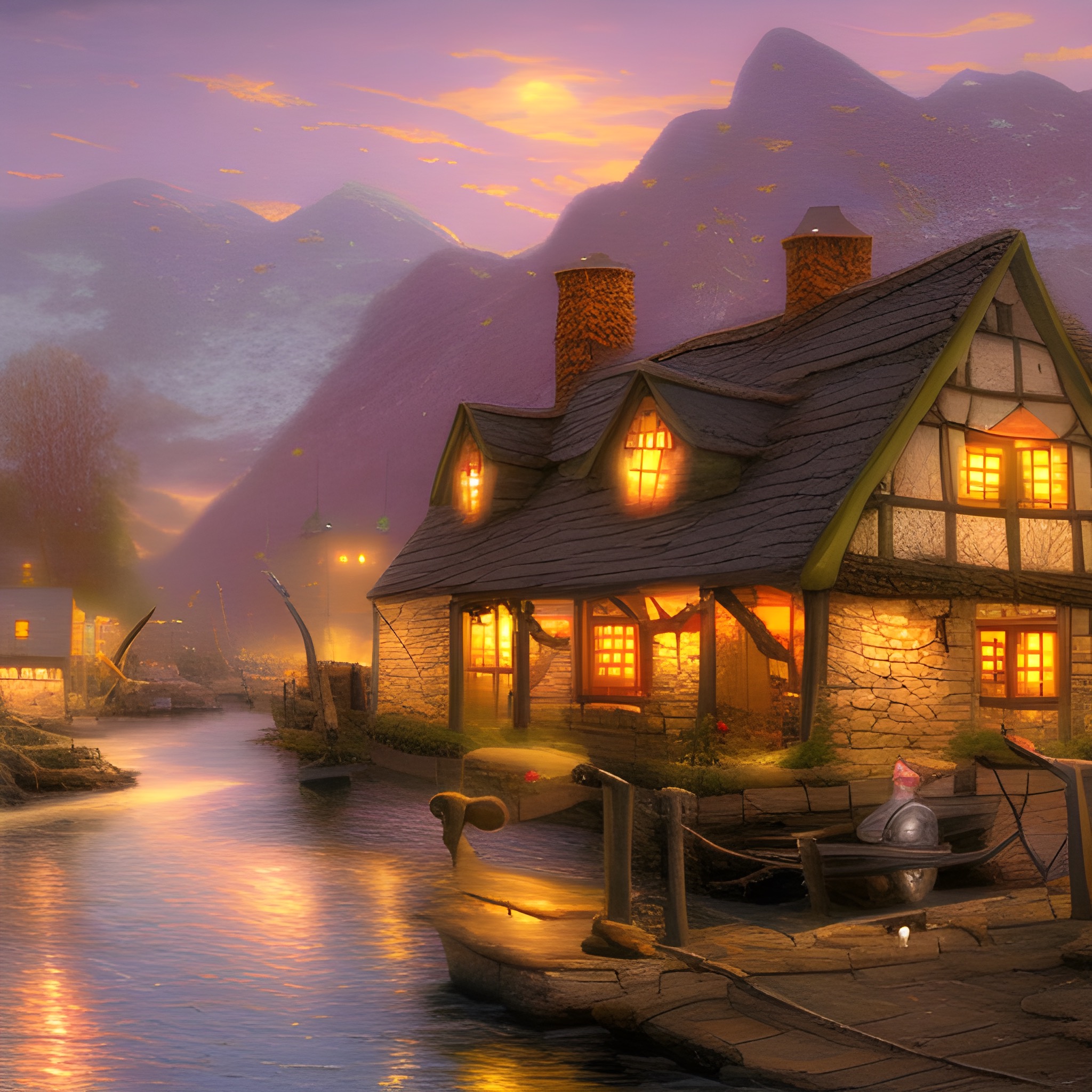 Icy Mountains, winter village, winter, vikings, viking, viking village
