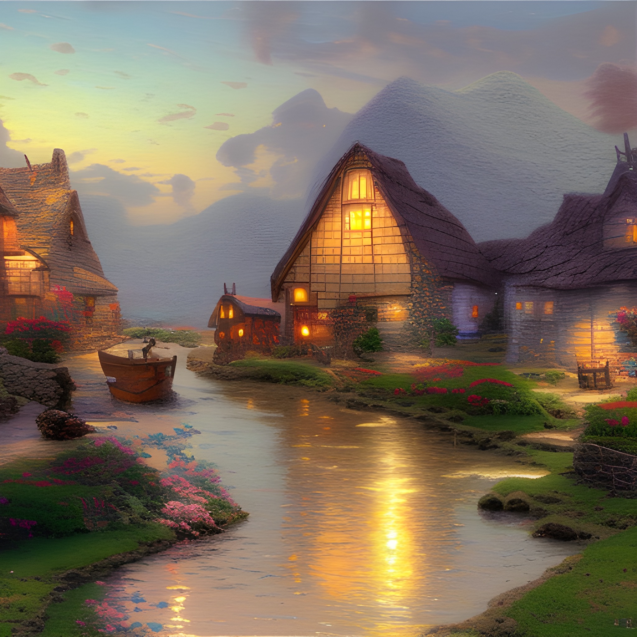 Icy Mountains, winter village, winter, vikings, viking, viking village