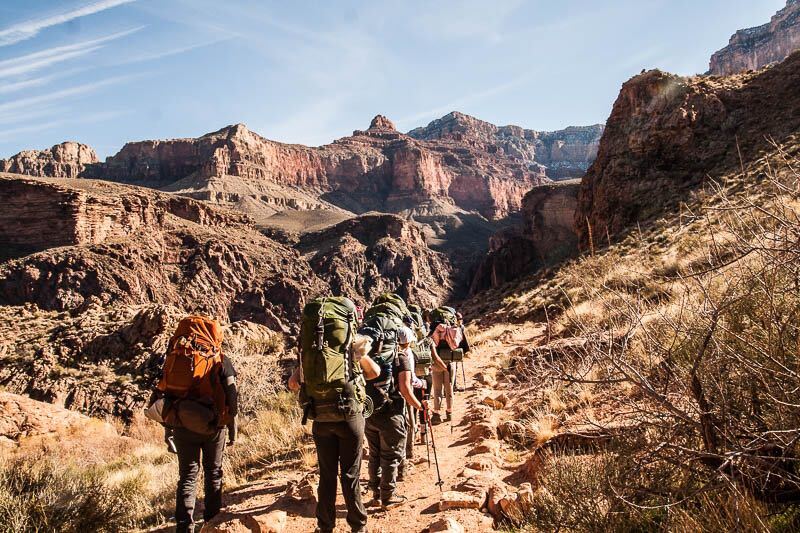 The Outdoor Program guides students on a hike.
